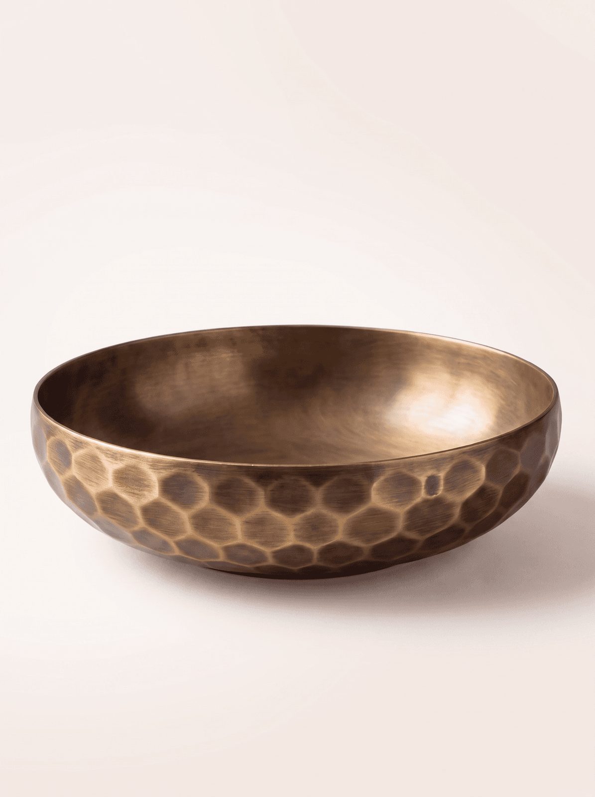 Hammered Low — antique brass hammered bowl