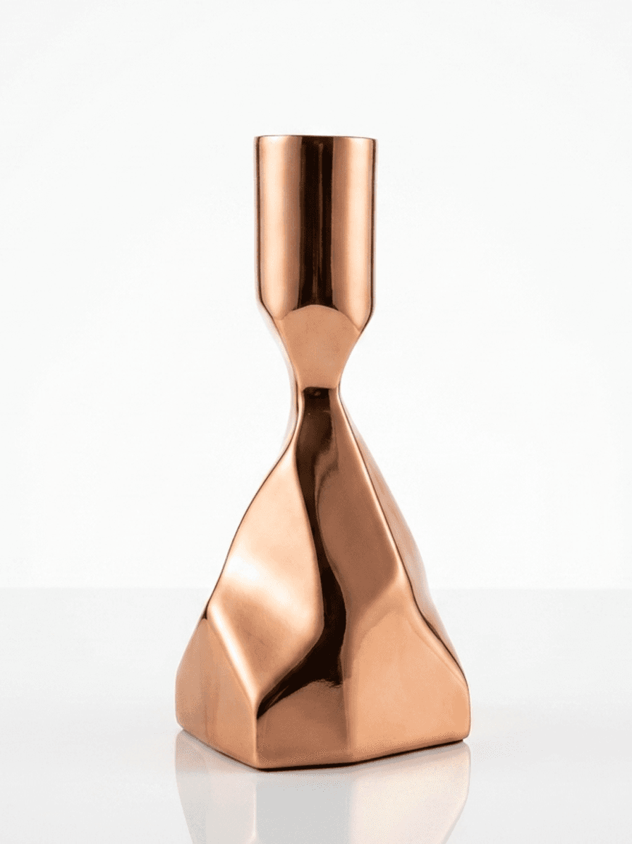 Kala — polished copper candle holder